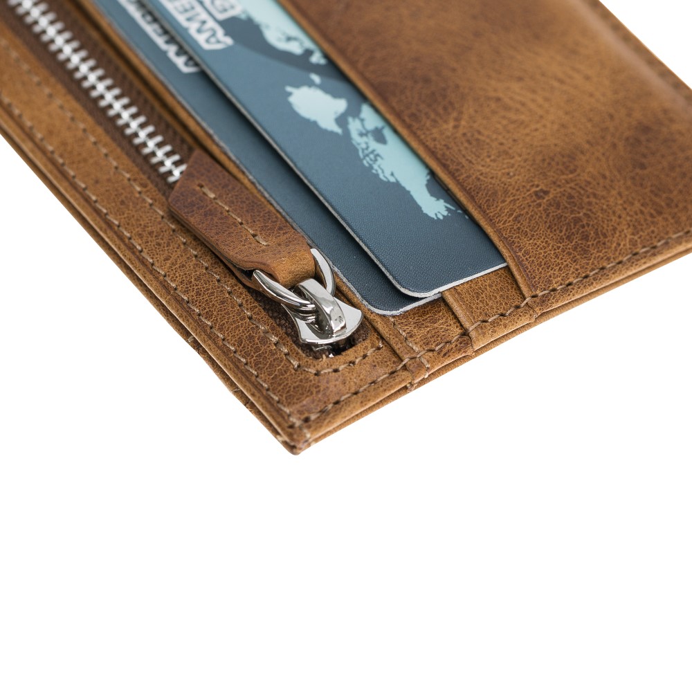 Zi̇p Deri̇ Fermuarlı Kartlık Zpch V18 Taba